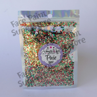 Amerikan Body Art Chunky Glitter Blend - Dry Pixie Dust - 1oz (approx 28g) - Here Comes Santa Clause Christmas