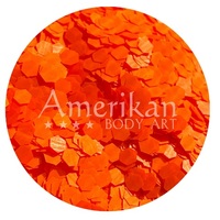 Amerikan Body Art UV Reactive Chunky Glitter 0.094 hex - 1oz - Neon Orange