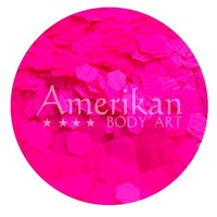 Amerikan Body Art UV Reactive Chunky Glitter 0.125 hex - 1oz - Neon Pink