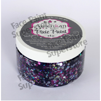 Amerikan Body Art Pixie Paint Glitter Gel - 4oz (approx 118ml) - Underworld Plum, Silver, Black