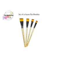 Face Painting Hub - Flat Brush Set - 4 Pack - Azure - Rosemary & Co