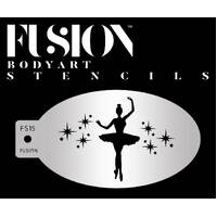 Fusion Body Art Stencil 015 - Star Dancing Ballerina Reusable Stencil