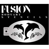 Fusion Body Art Stencil 18 - Dancing Dolphin Reusable Stencil