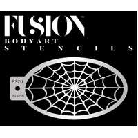 Fusion Body Art Stencil 020 - Spinning Spider Webb Reusable Stencil