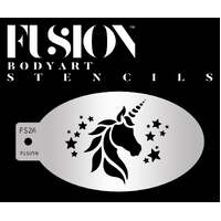 Fusion Body Art Stencil 26 - Mystical Unicorn Reusable Stencil