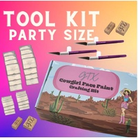 GTX Face Paint Tool Box - Rainbow Split Cake Kit  - 4 x stamps, 3 x knives, 50 x empty containers 