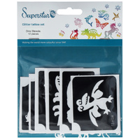 Superstar Glitter Tattoo Set - Dinosaur Dino - 12 Pack