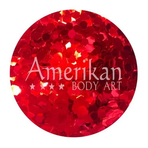 Amerikan Body Art Chunky Glitter - 1oz (approx 28g) - Candy Apple Red