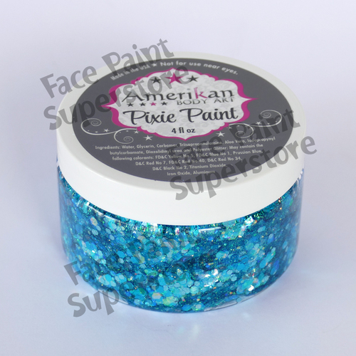 Amerikan Body Art Pixie Paint Glitter Gel - 4oz (approx 118ml) - Blue Monday