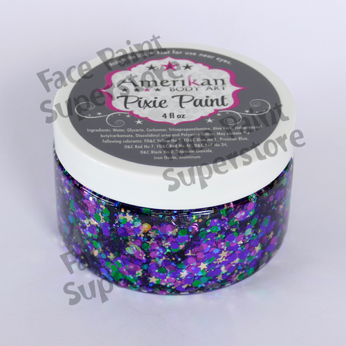 Amerikan Body Art Pixie Paint Glitter Gel - 4oz (approx 118ml) - Mardi Gras