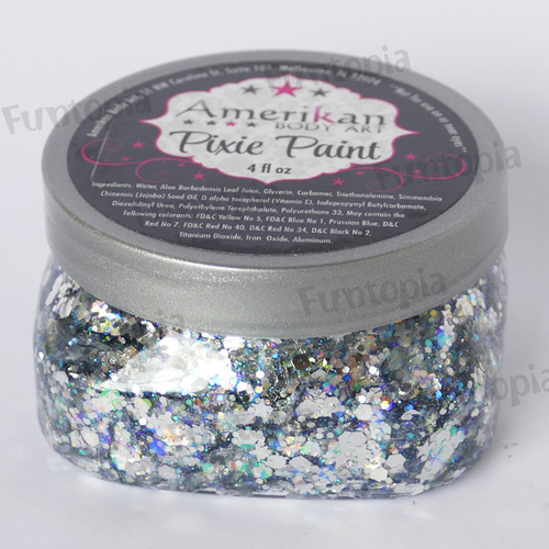 Amerikan Body Art Pixie Paint Glitter Gel - 4oz (approx 118ml) - Xanadu Silver