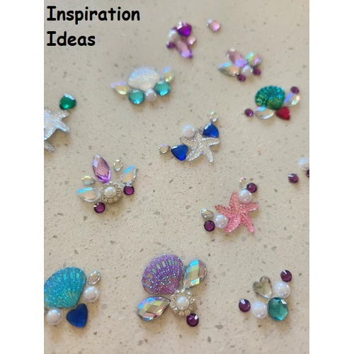 Bling Ring - Mermaid Theme -  Gems, diamontes, shells, hearts, starfish 