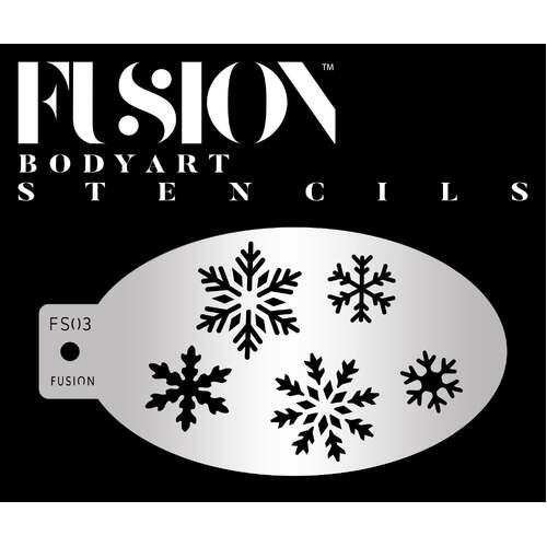 Fusion Body Art Stencil 003 - Let it Snow Snowflakes Reusable Stencil