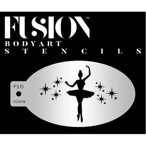 Fusion Body Art Stencil 015 - Star Dancing Ballerina Reusable Stencil