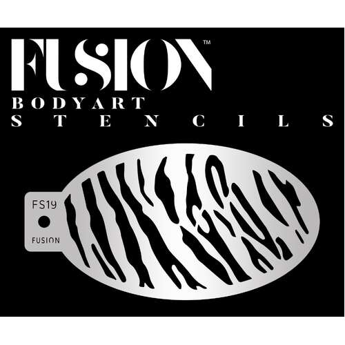 Fusion Body Art Stencil 019 - Tiger Stripes Reusable Stencil