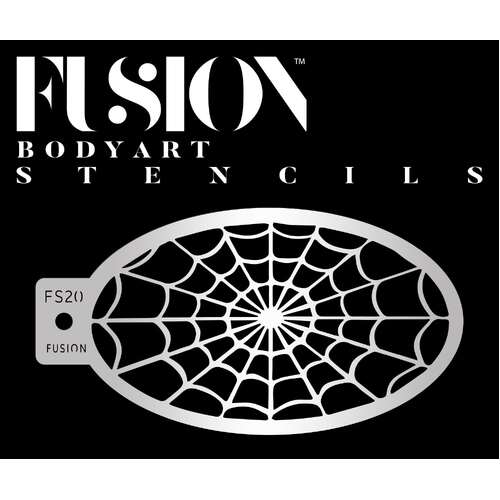 Fusion Body Art Stencil 020 - Spinning Spider Webb Reusable Stencil