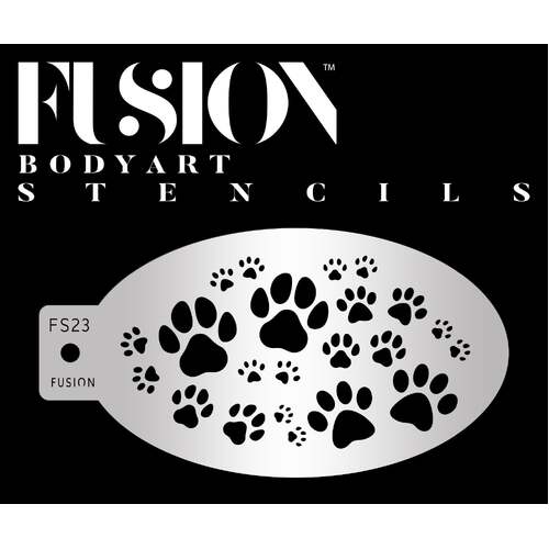 Fusion Body Art Stencil 23 - Prowling Paw Print Reusable Stencil