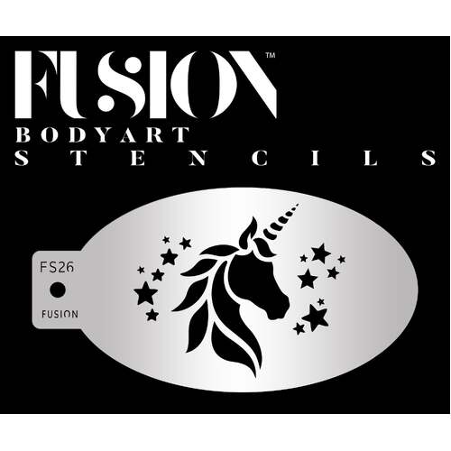 Fusion Body Art Stencil 26 - Mystical Unicorn Reusable Stencil