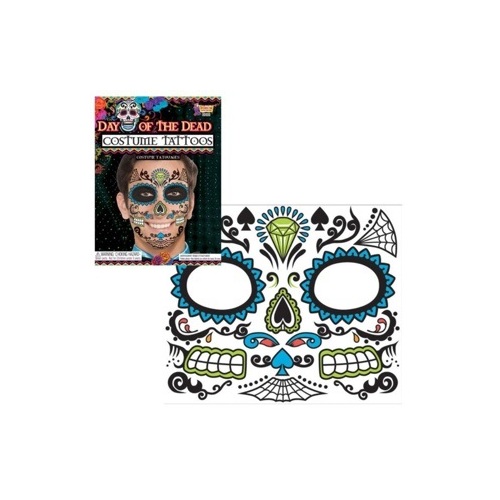 Day of the Dead Costume Male Face Tattoo